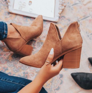 Ankle Booties Back Zip Closure