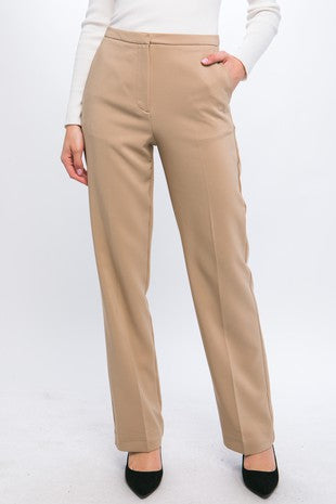 Woven Solid Formal Long Pants