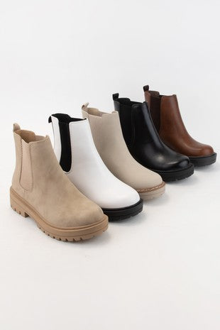 Chunky Lug Sole Ankle Boots