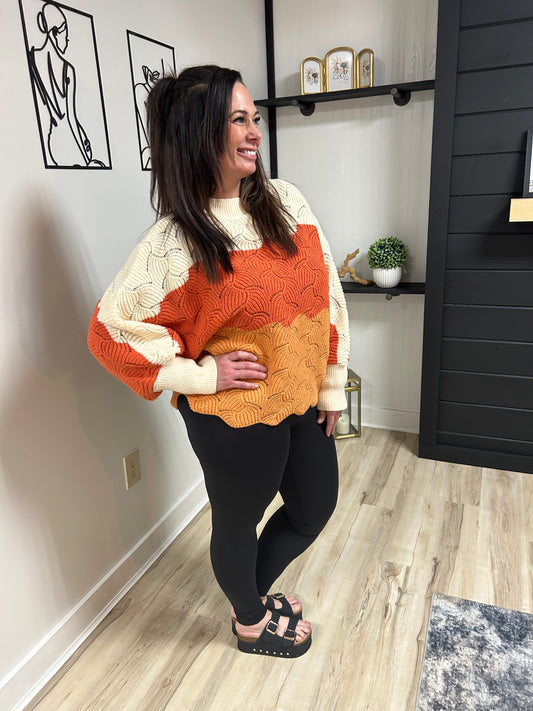 COLORBLOCK KNIT SWEATER