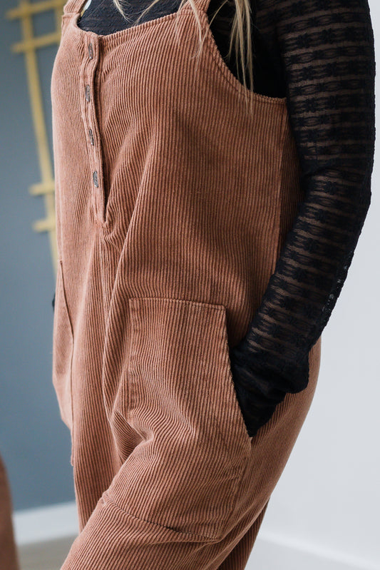 Vintage Washed Corduroy Overalls