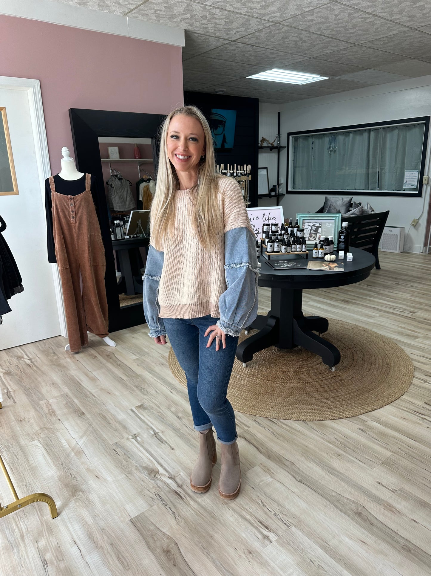 Two-toned Knit Sweater