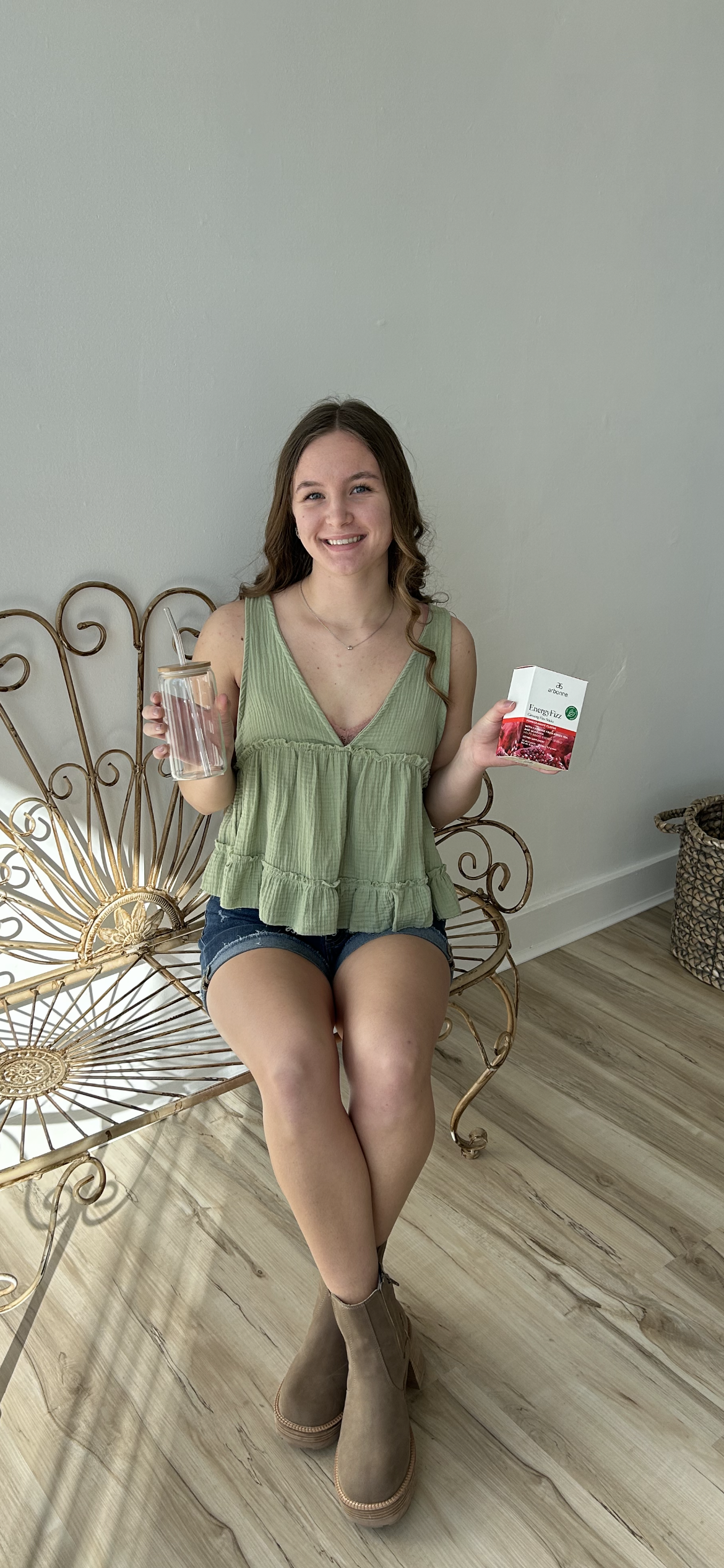 Flowy V-Neck Tank Top - Sage