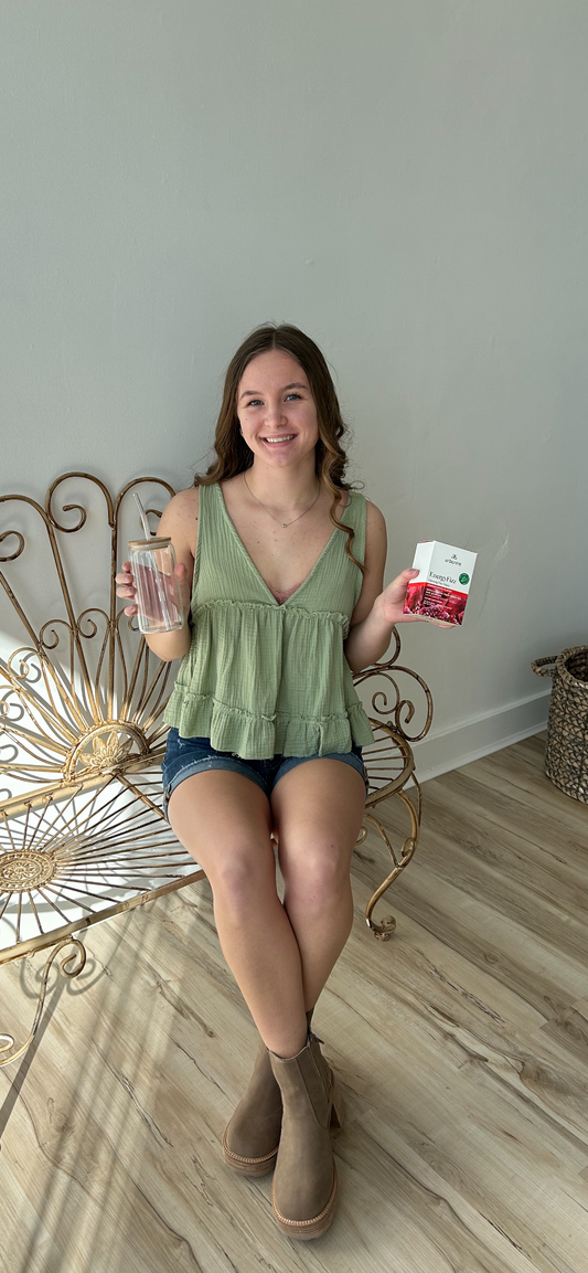 Flowy V-Neck Tank Top - Sage