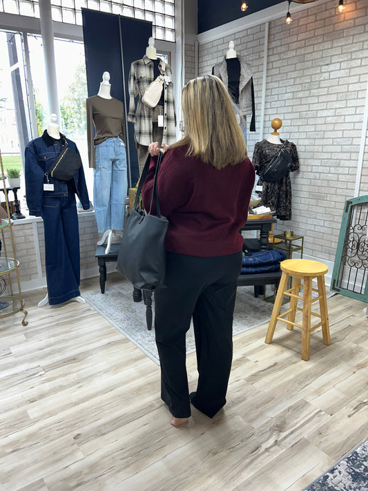 7 Diamonds Cozy Knit Sweater - Burgundy