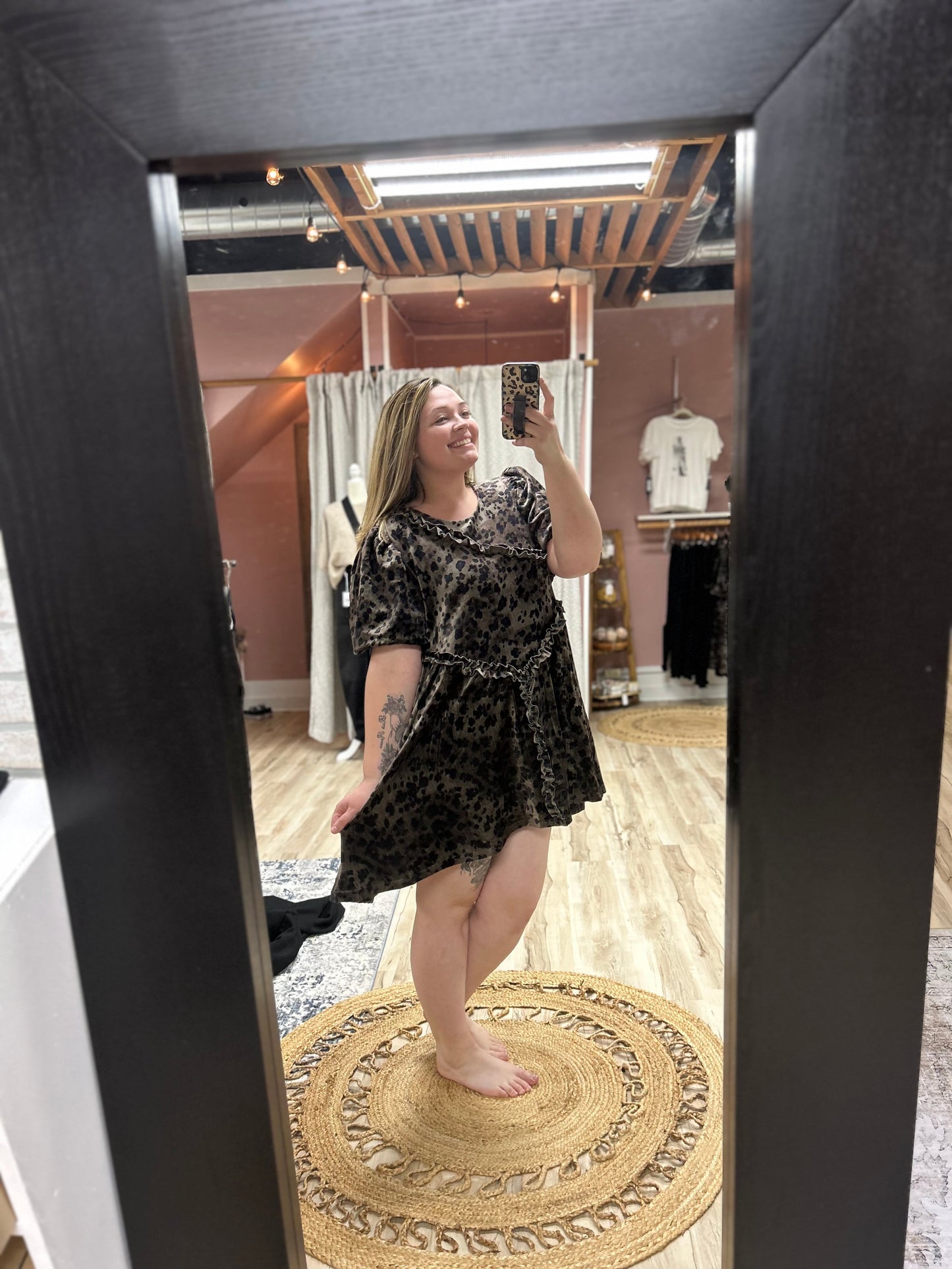 Velvet Leopard Dress