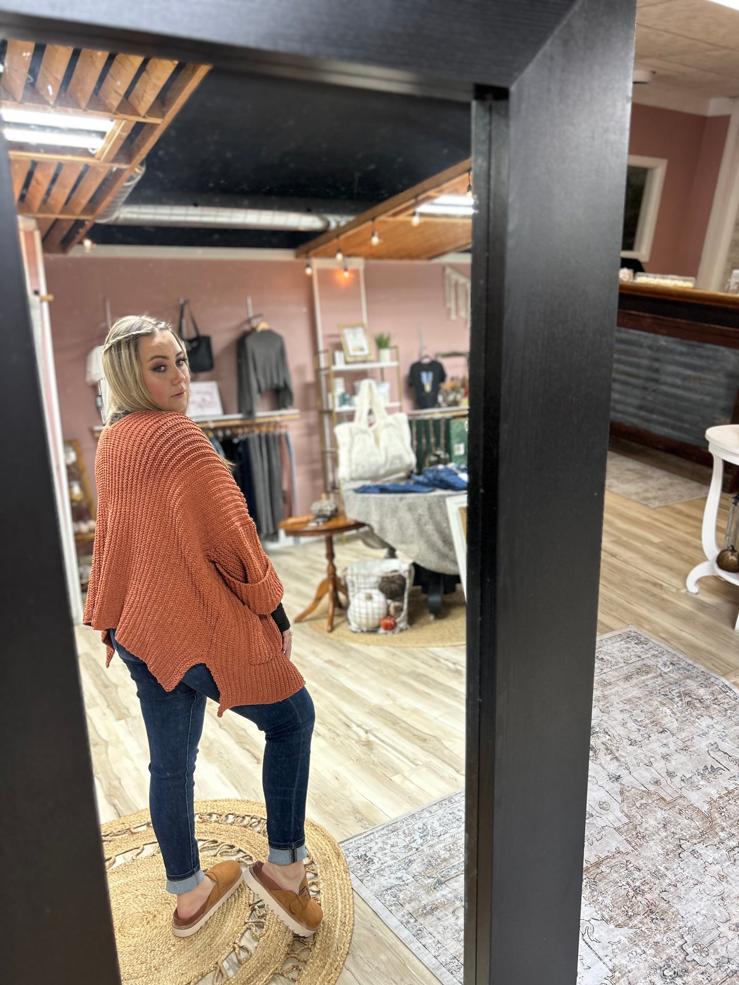 Open Front Rust Cardigan