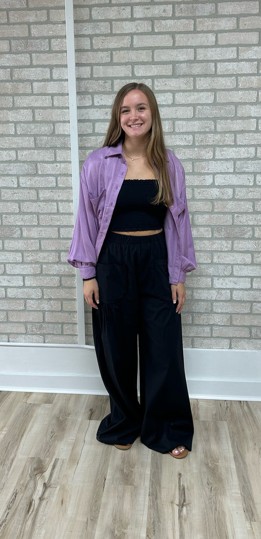 Button Down Blouse - Lavender