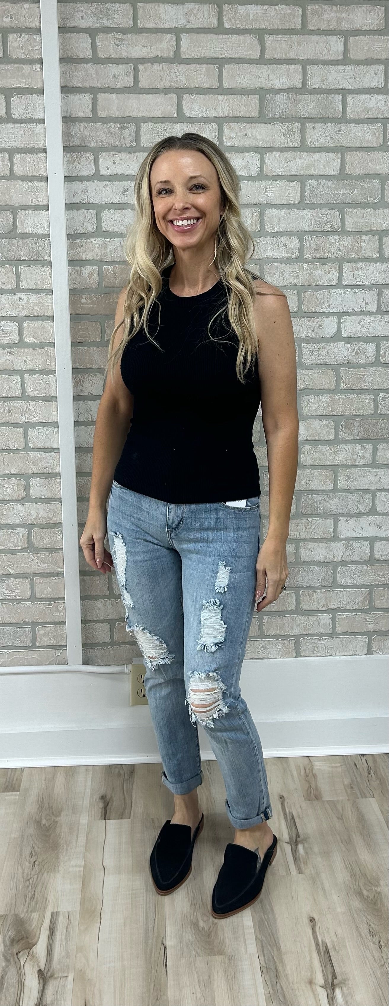 High Neck Ribbed Tank