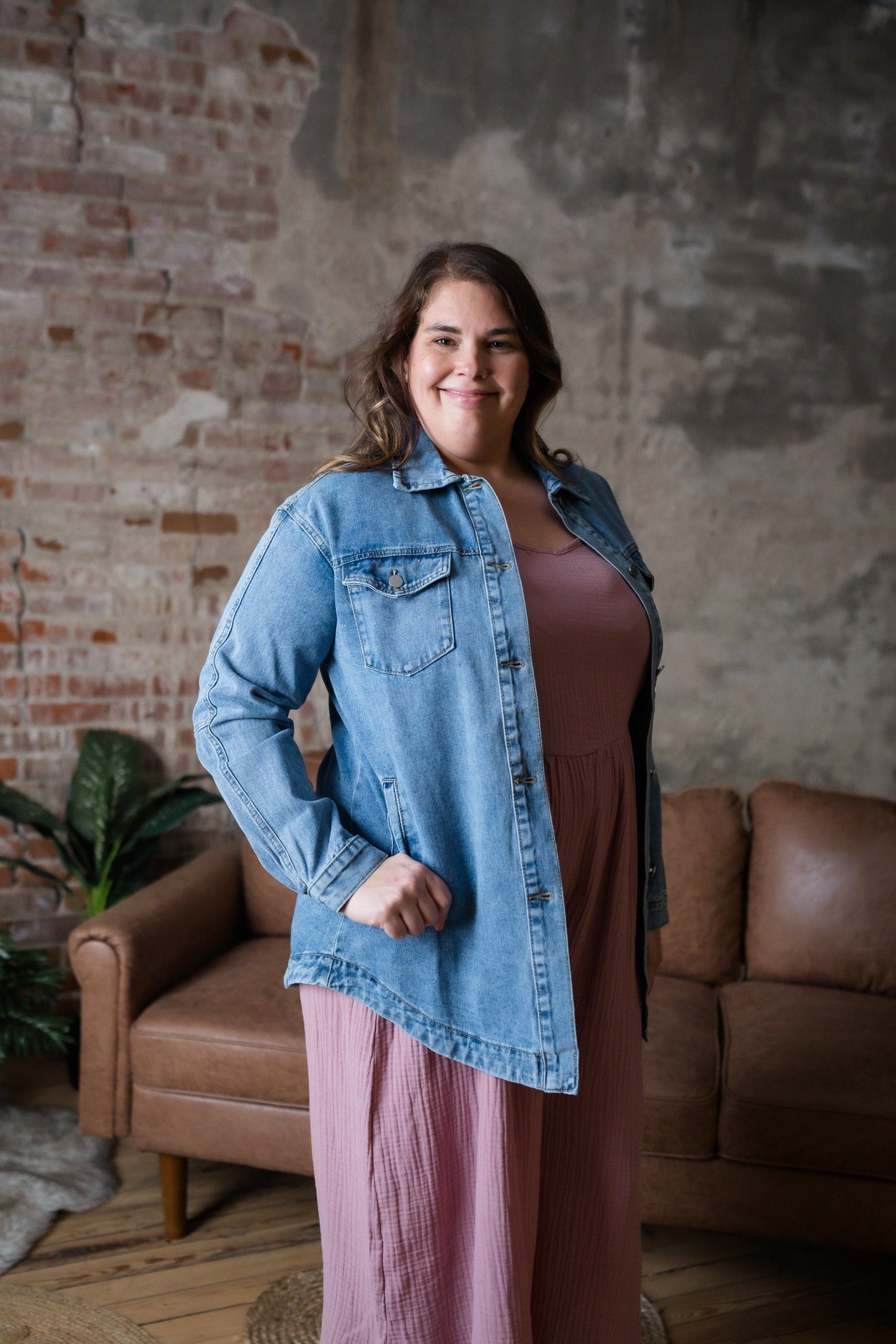 Plus Size Denim Shacket
