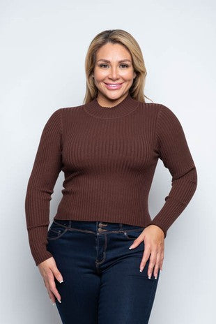 Plus size mock neck sweater hotsell