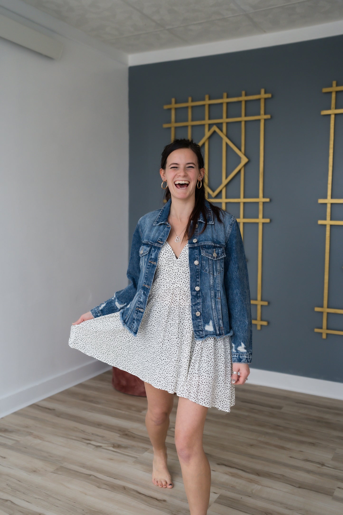 Denim Jacket with Raw Hem