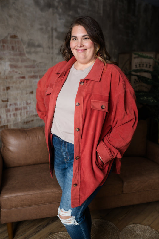 Plus Size Fleece Shacket