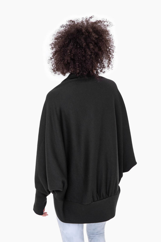 Open Front Dolman-Sleeved Shawl