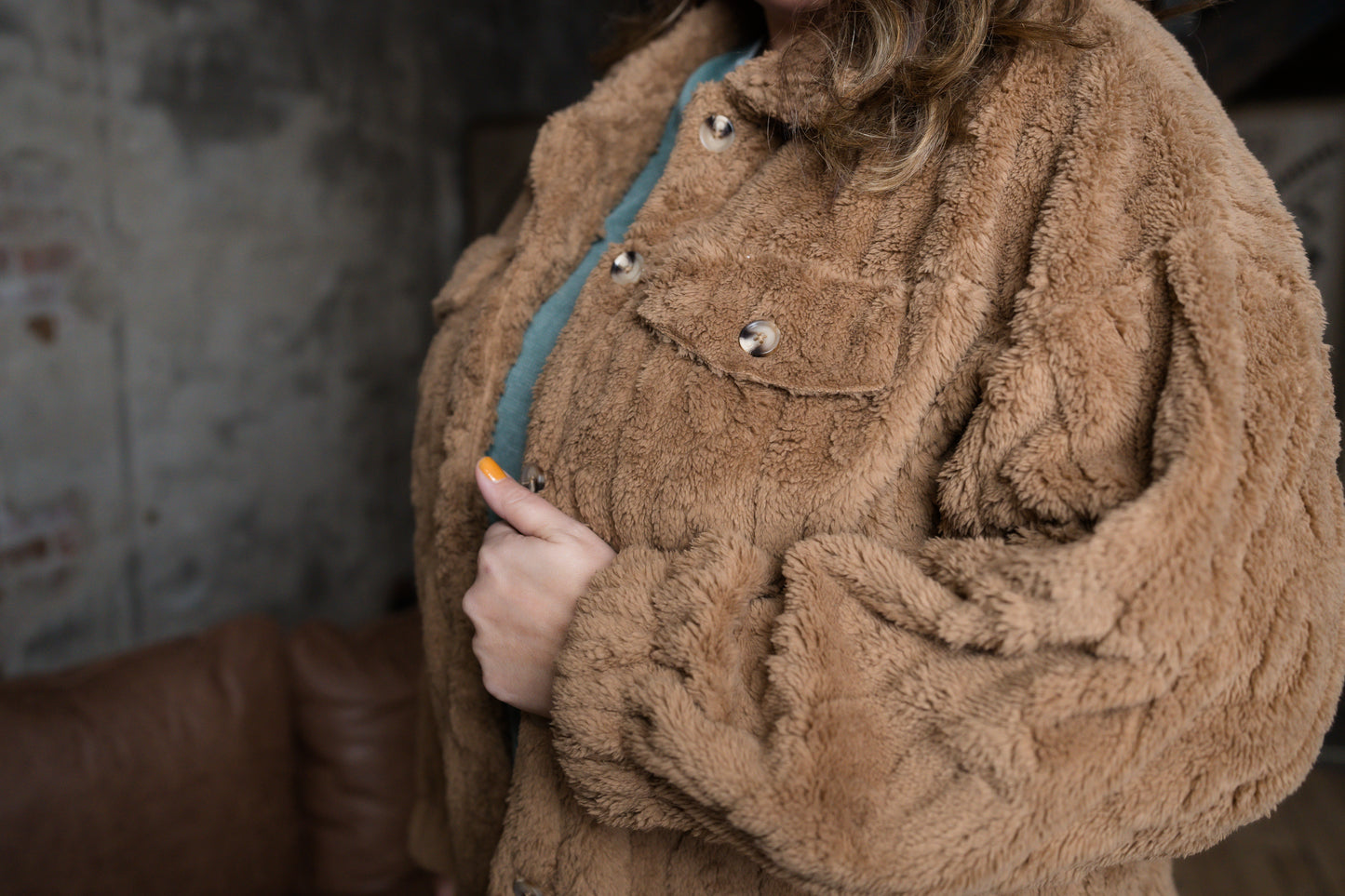 Plus Size Faux Fur Jacket