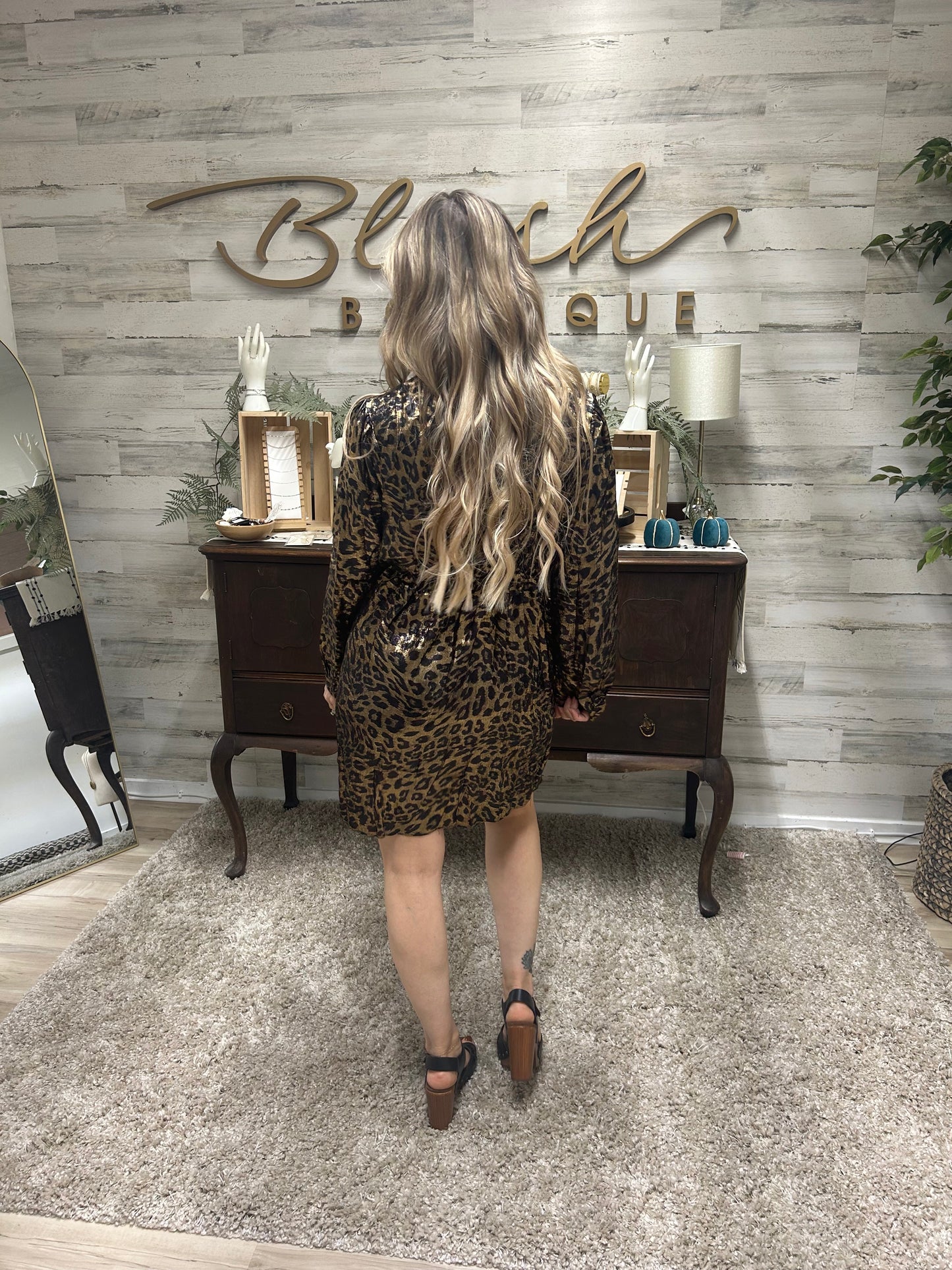 Golden Hour Leopard Wrap Dress