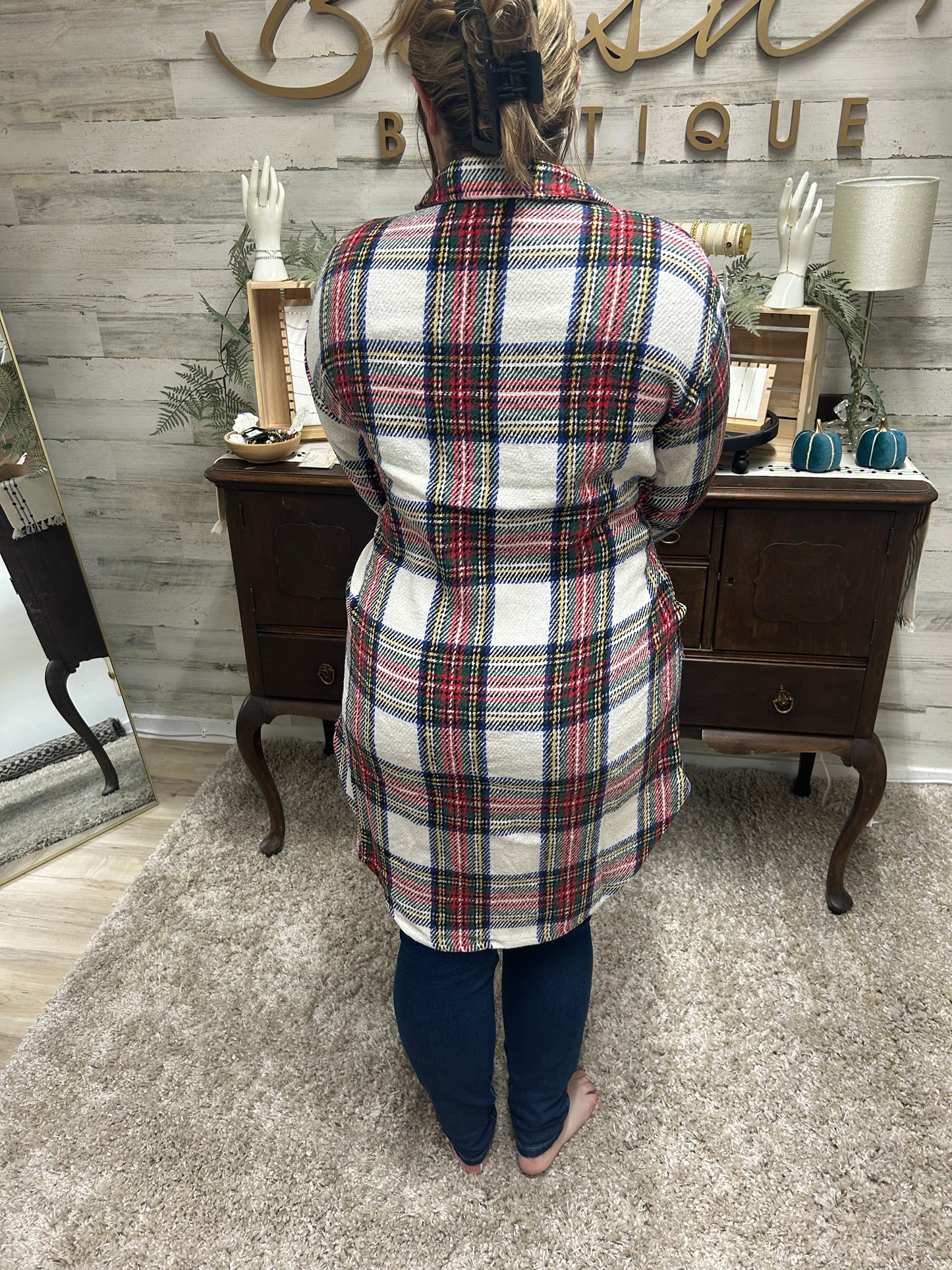Holiday Plaid Longline Flannel Shacket
