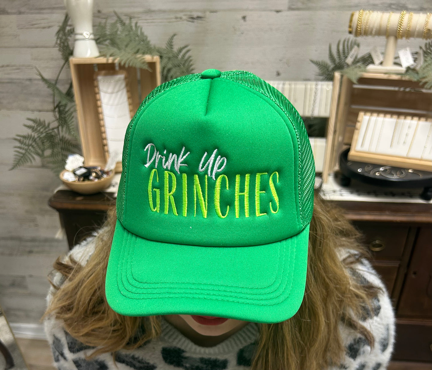 Drink Up Grinches Trucker Hat