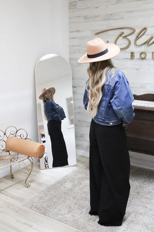 Black Linen Wide Leg Pants