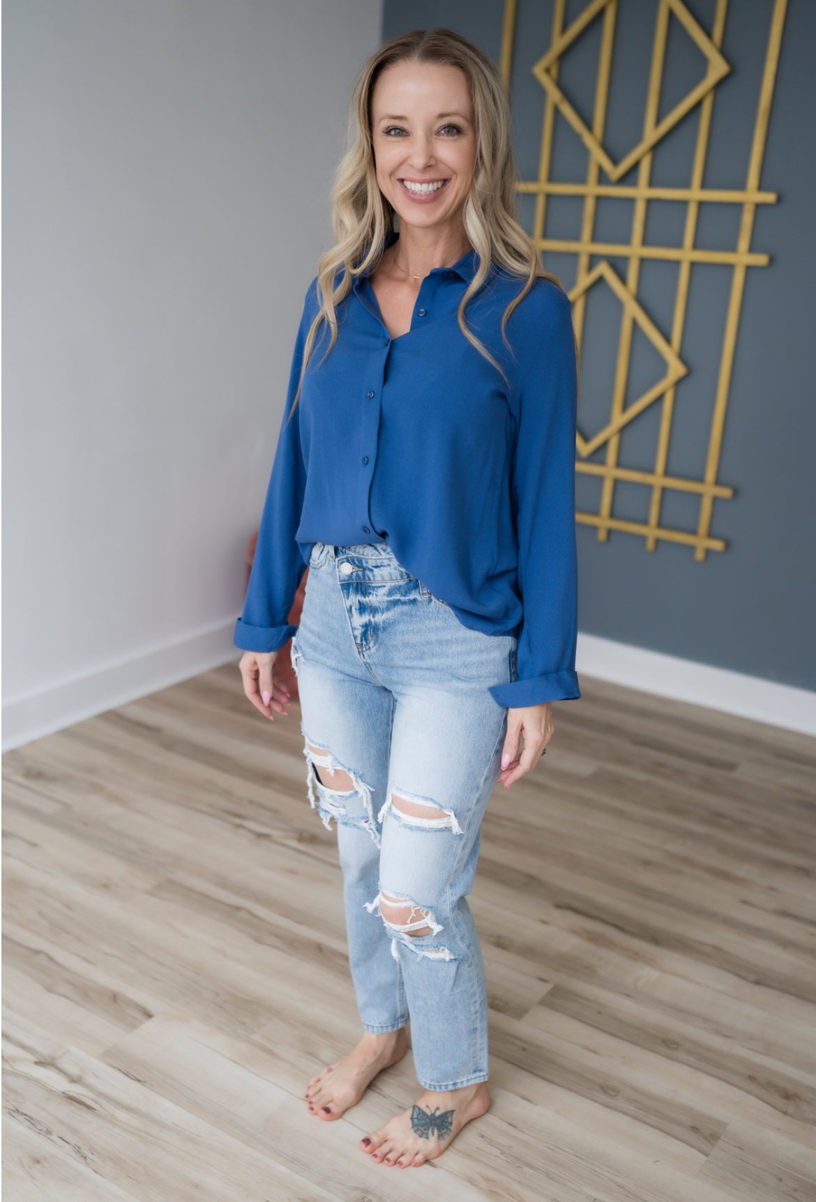 Long Sleeve Button Down Blouse