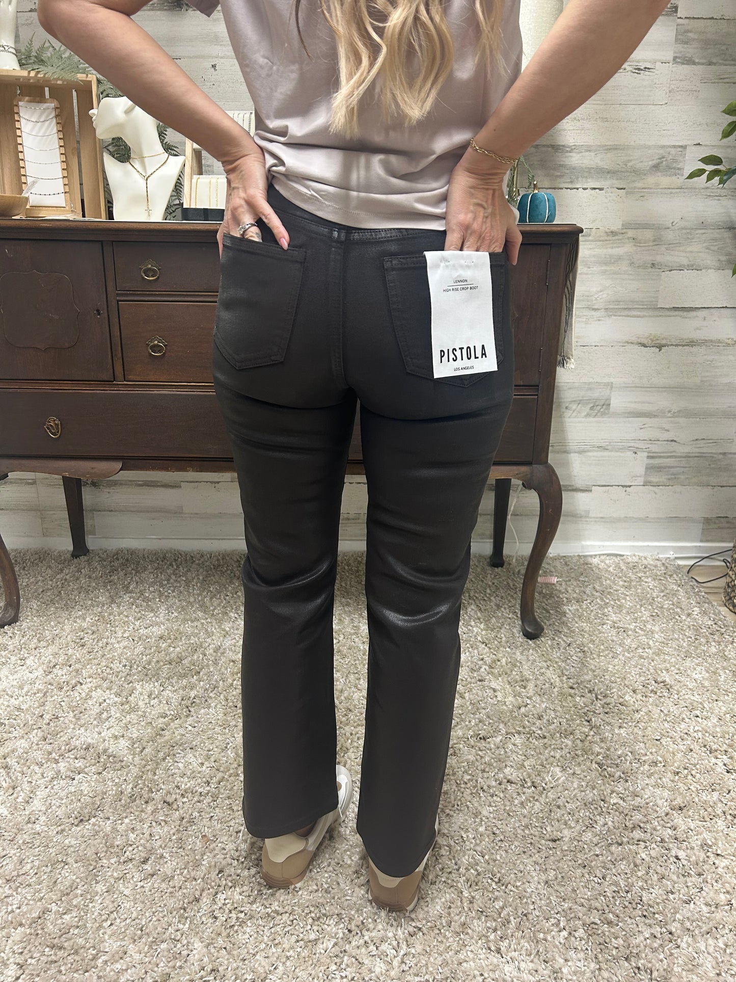 Pistola - Rich Mocha Faux Leather Pants