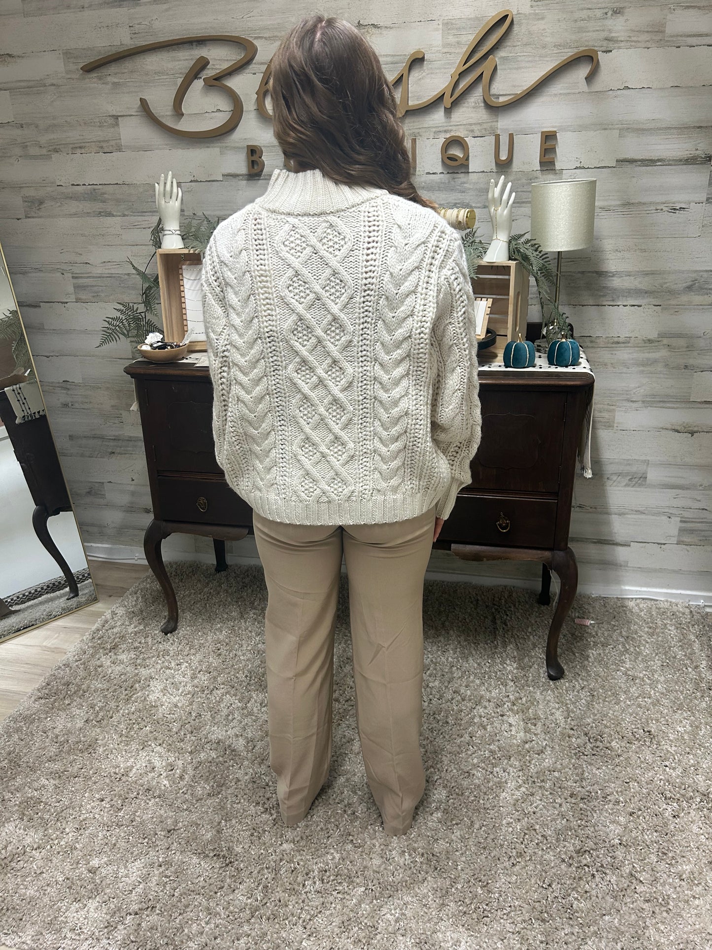 7 Diamonds - Timeless Chunky Knit Sweater - Mock Neck