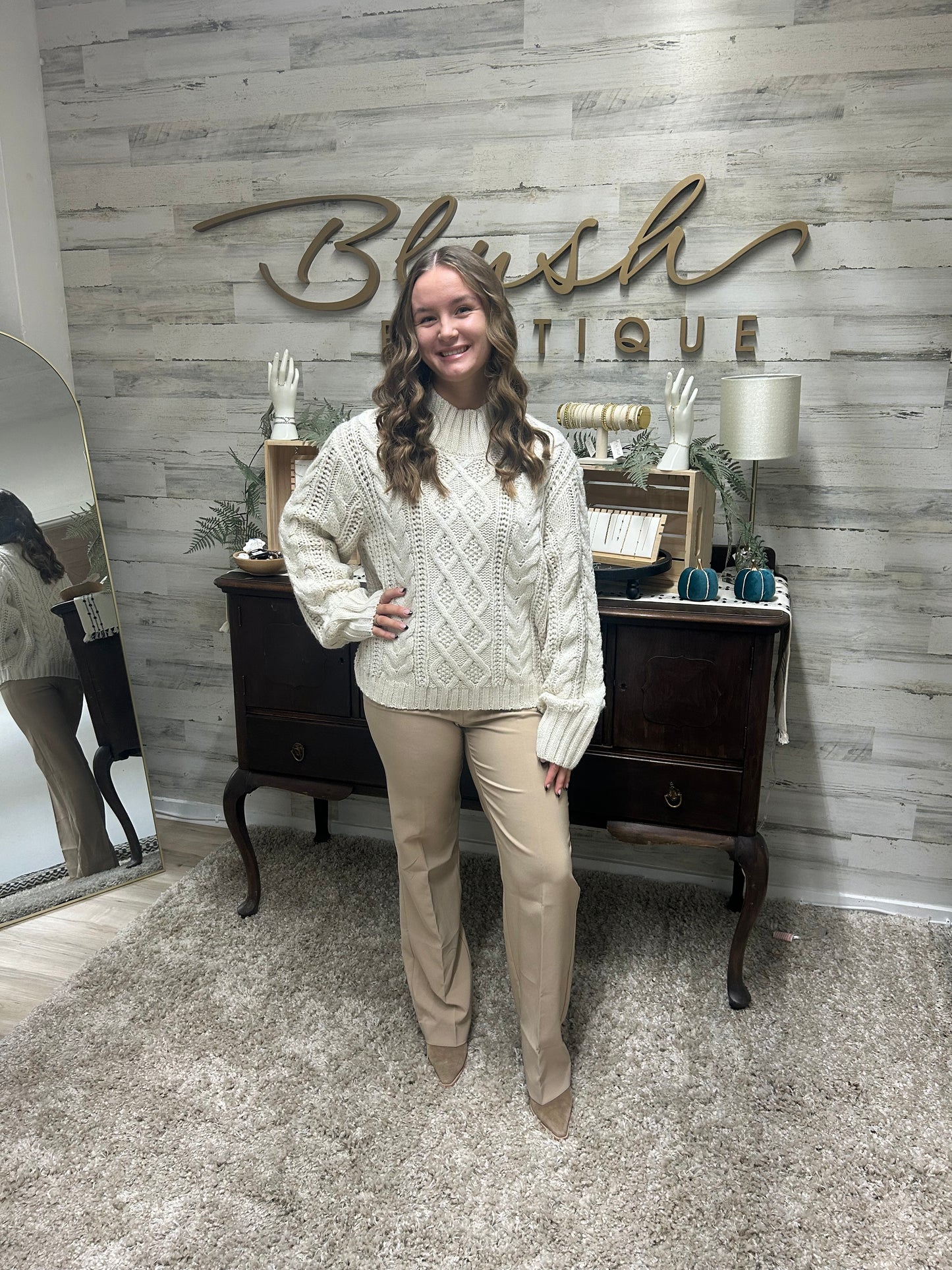 7 Diamonds - Timeless Chunky Knit Sweater - Mock Neck