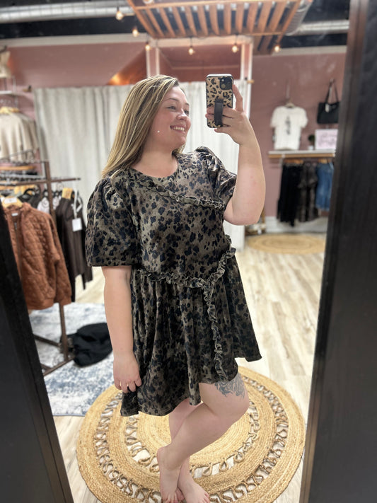 Velvet Leopard Dress