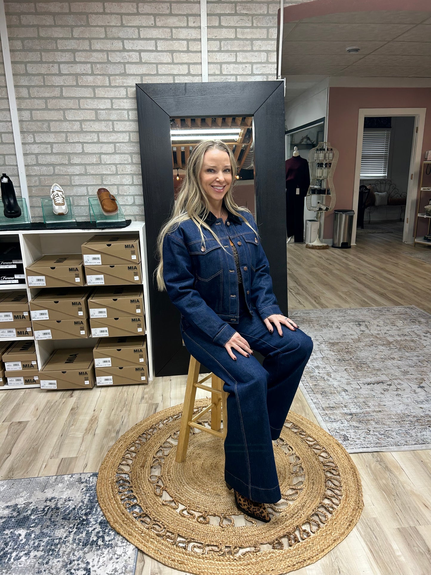 7 Diamonds - Classic Blue Denim Jacket - Corduroy Collar Detail