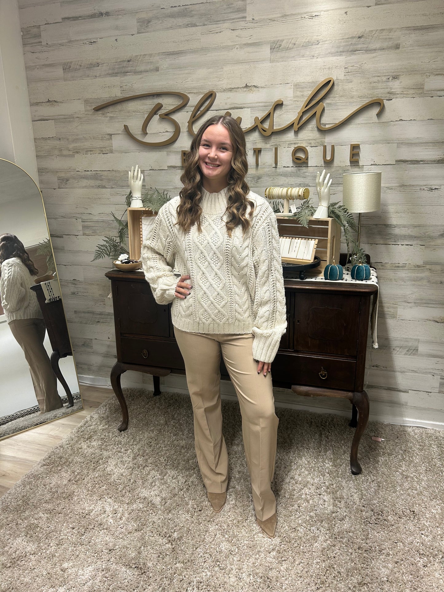 7 Diamonds - Timeless Chunky Knit Sweater - Mock Neck