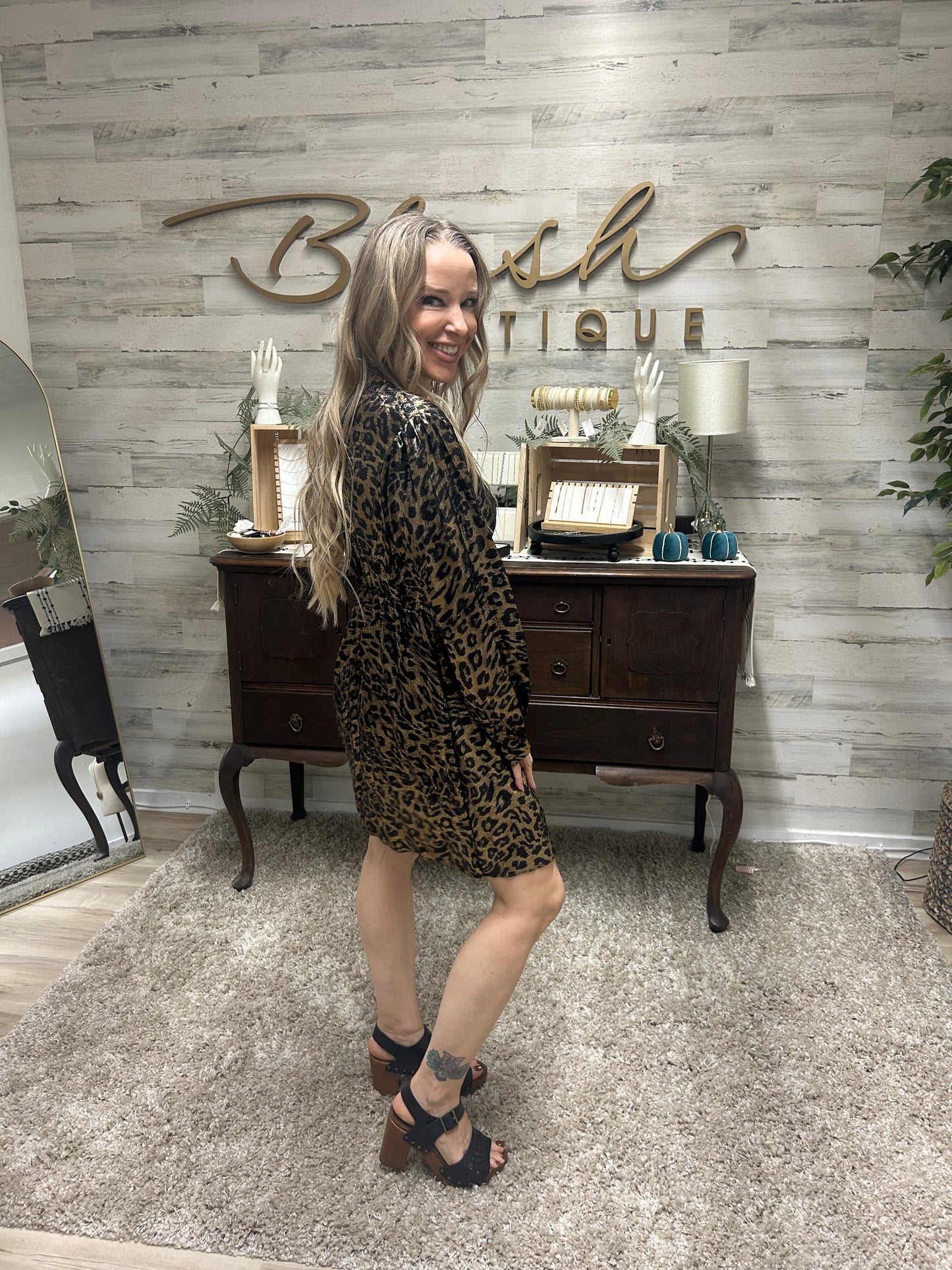 Golden Hour Leopard Wrap Dress