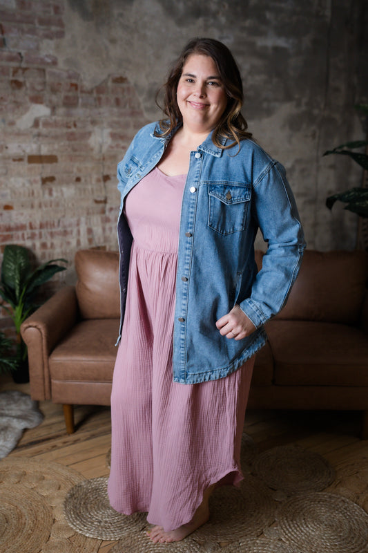 Plus Size Denim Shacket