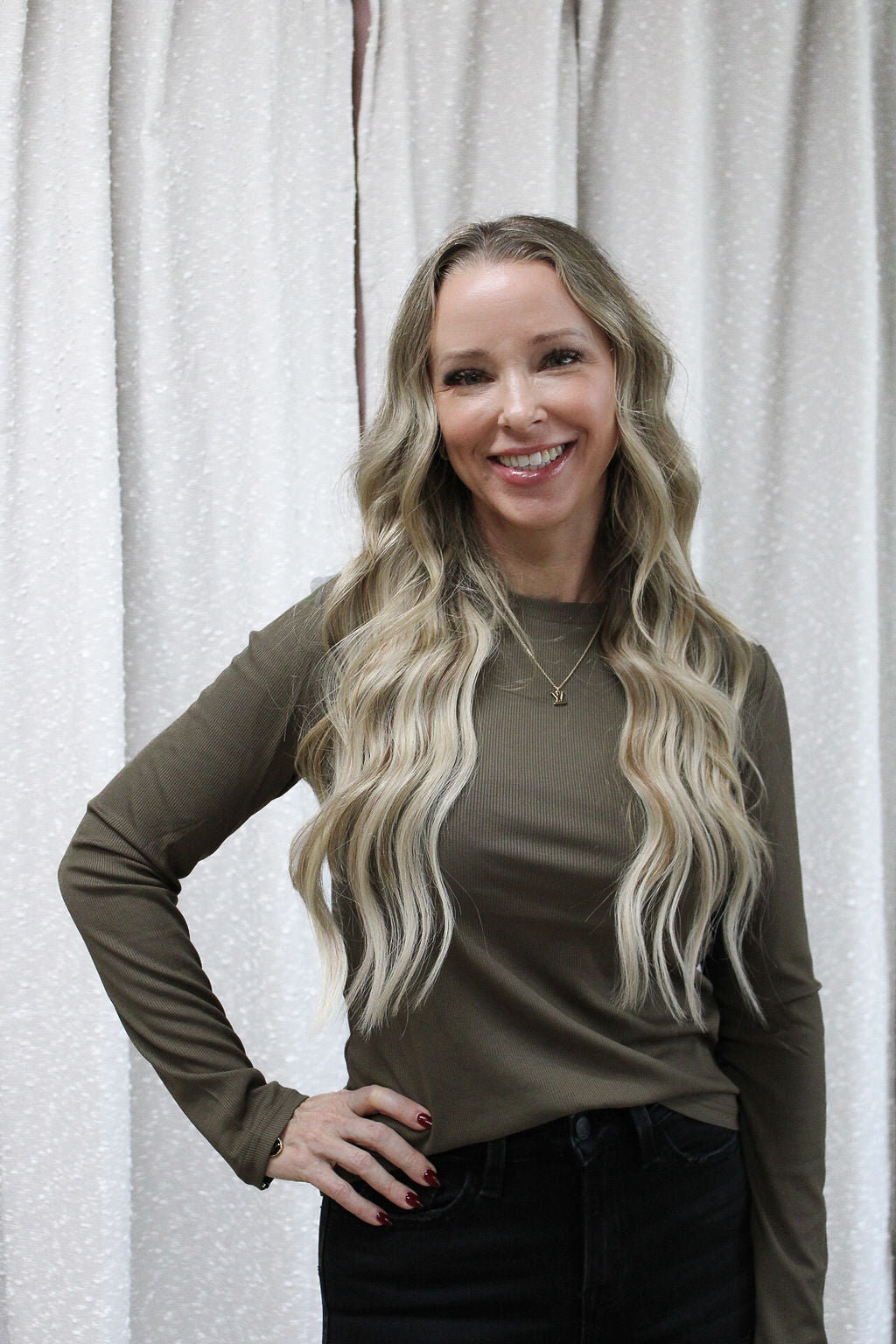 Long Sleeve Fitted Crewneck Top