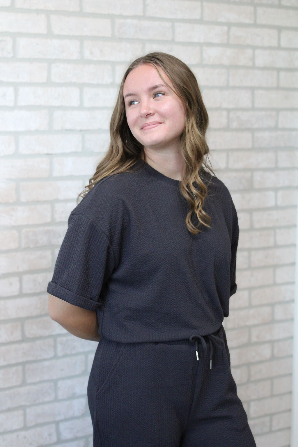 Mika Rose Waffle Knit Set