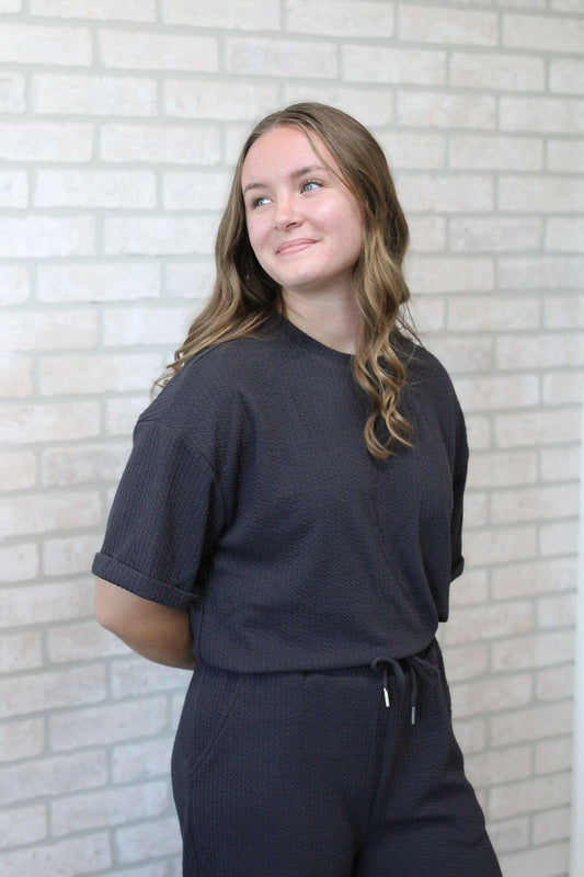 Mika Rose Waffle Knit Set