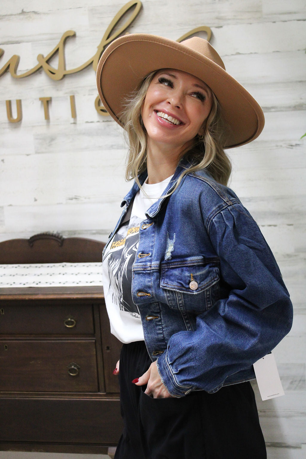 Camel Wide-Brim Fedora Hat