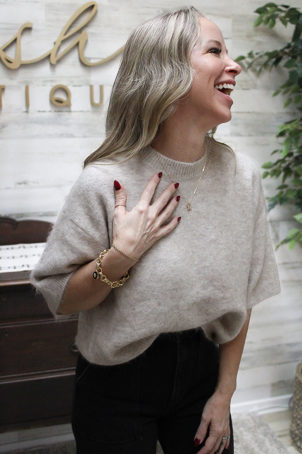 Pistola “Evelyn” Short Sleeve Sweater