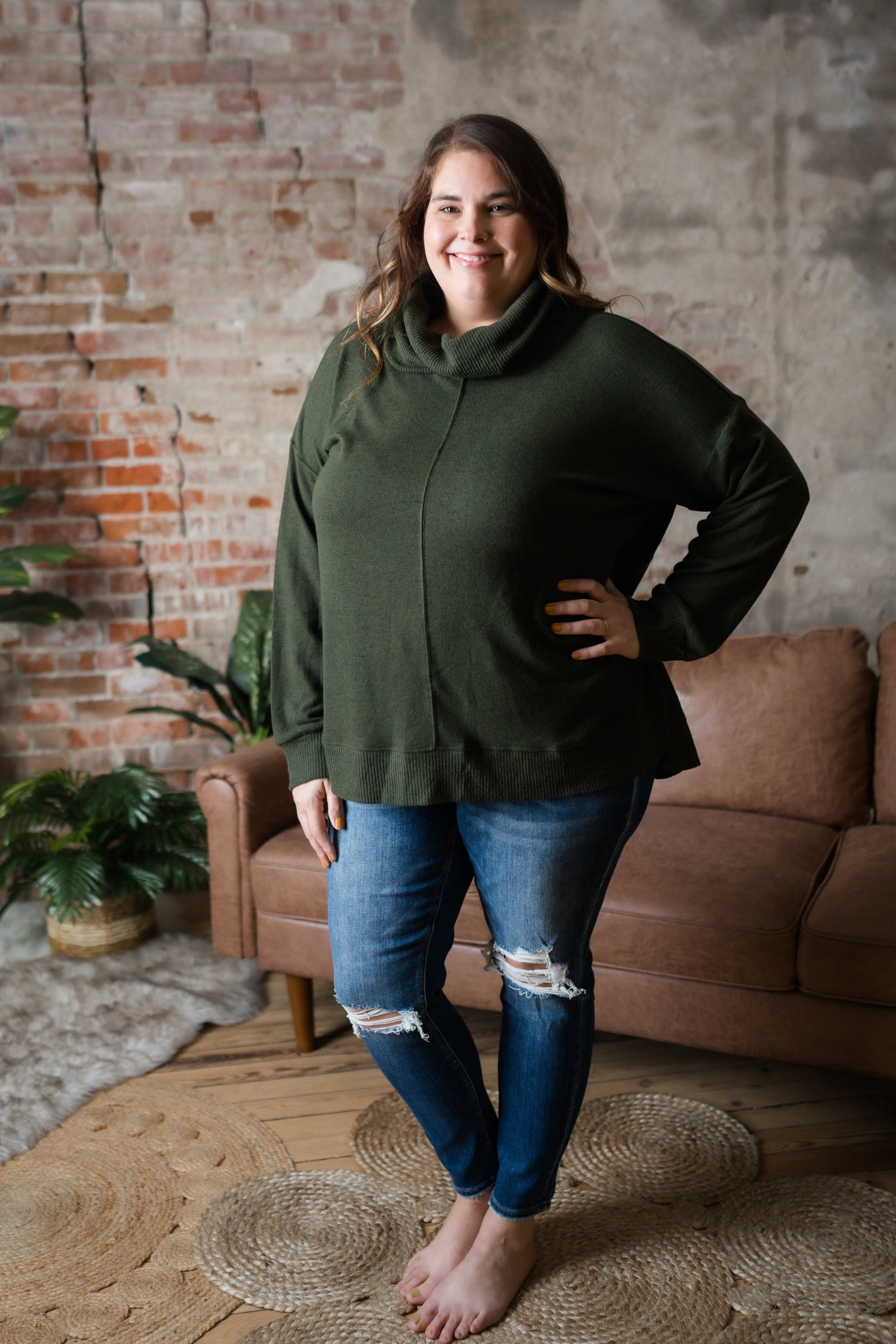 Plus Size Cowl Neck Sweater Top – Blush Boutique