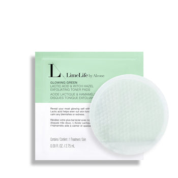 LimeLife Glowing Green Toner Pads Exfoliate & Brighten - 15 Treatments Per Pack
