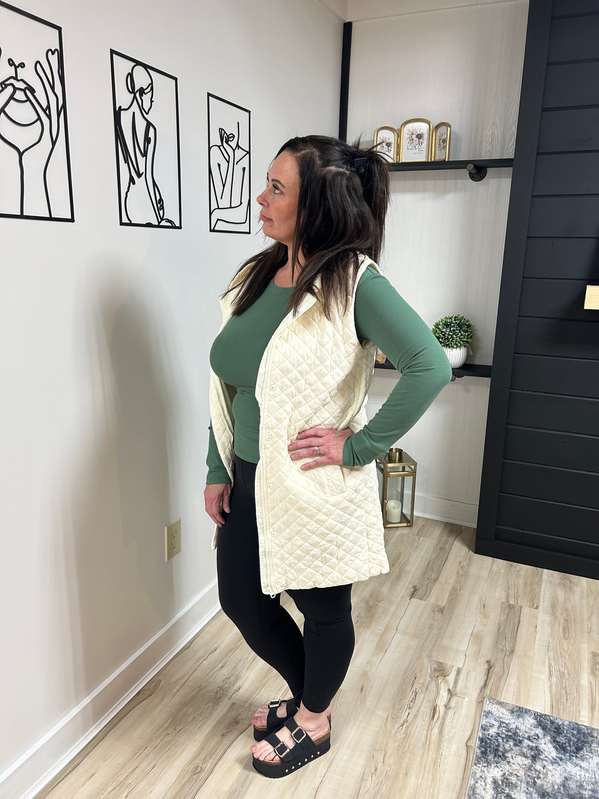 Long Quilted Vest – Blush Boutique